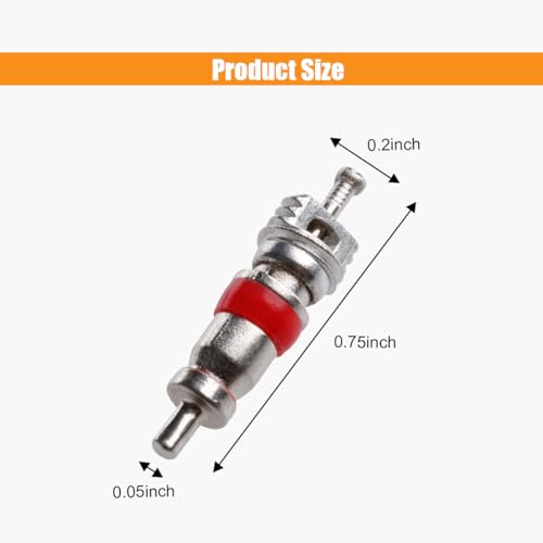 Image of 100PCS Premium Tyre Tire Valve Cores, Nickel Plated Valve Stem Core Part Replacement, Universal Tire Valve Stem Core for Most Automotive, RV, ATV & Air Conditioning, Motorcycles and Bicycles