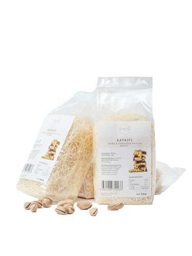 CHAYLAK Kataifi Shredded Fillo Dough, Dried & Shredded Phyllo Dough for Dubai Chocolate Bar Pistachio, Kadayif, Kataifi, Knafeh (3.5 oz)