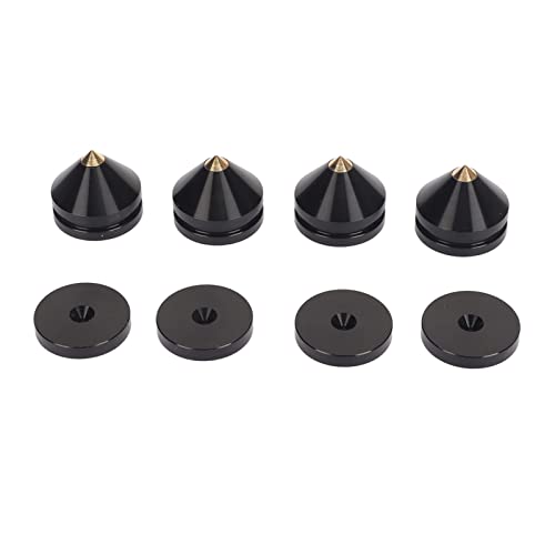 LOCADENCE 4PCS Speaker Isolation Feet Pad, Shock Absorption Amplifier Spike Isolation Feet Mat for Speakers, Amplifiers, Meters, Turntables, CD DVD Players (Black)