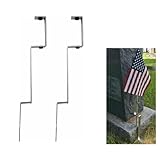 SHINCEL Veteranen-Grabmarkierer, Flaggenhalter, langlebig, Metall, Friedhofsflaggenständer für Beerdigung, Flaggenhalter, für Friedhof, Grabdekoration, Gedenktag und Militärgestecke (2 Stück)