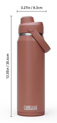 Image of CamelBak Thrive Chug Insulated Stainless Steel Water Bottle, Cold Retention with High Flow Lid for Everyday Hydration and Active Use, 25oz, Sierra Red