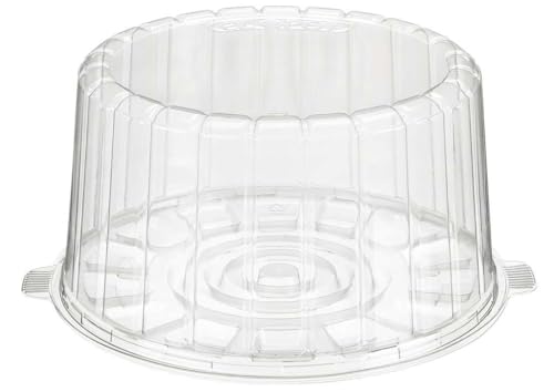 Inline Plastics 1008CL EZ Open Cake Container for 8 Inch Round Double-Layer Cake - Pack of 5