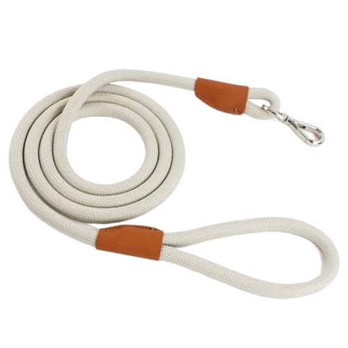 Medium Big Dog Leash - Adjustable Slide Fastener Buckle Nylon P-Type Training Leash(White1,1.5M)