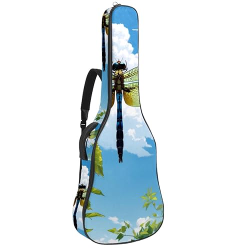 Sac pour guitare acoustique à motif libellule idéal pour voyager léger