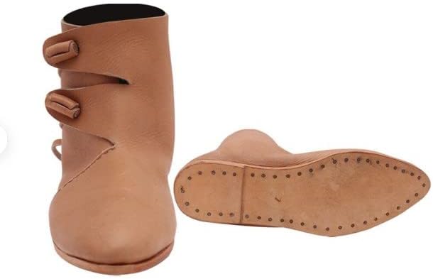 medieval leather Women's Double Toggle Boots Viking Renaissance Medieval