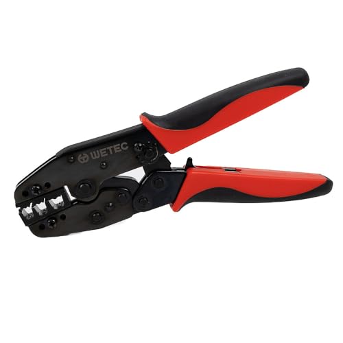 WETEC Crimp-Hebelzange, Trapezpressung, für Leiterquerschnitt 16-25 - 35 mm² (Aderendhülsenzange Aderendhülsen-Crimpzange Kabelschuhcrimpzange Kabelschuhpresszange Kabelschuhzange Kerbzange)
