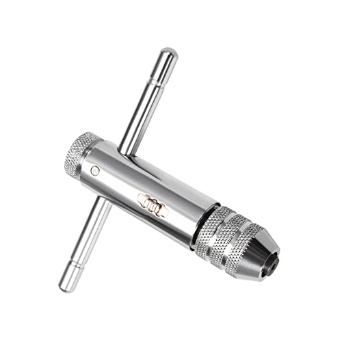 Cocud Tap Wrench Handle, Fit M5-M12 / 3.5Mm-13Mm Taps Size, Chrome Plated T-Handle Adjustable Wrench Reamer Tapping Hand Tool - (Applications: For Hand Tapping Operations) #TOP4