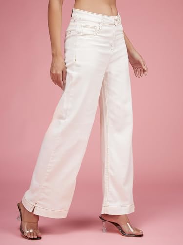 Image of Miss Chase Women's Wide Leg High Rise Regular-Length Stretchable Denim Jeans