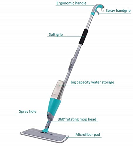 Image of SHUTTLE ART Microfiber Floor Cleaning Spray Mop with Removable Washable Cleaning Pad and Integrated Water Spray Mechanism, 360 Degree Floor Cleaning Mops (Spray mop Set)
