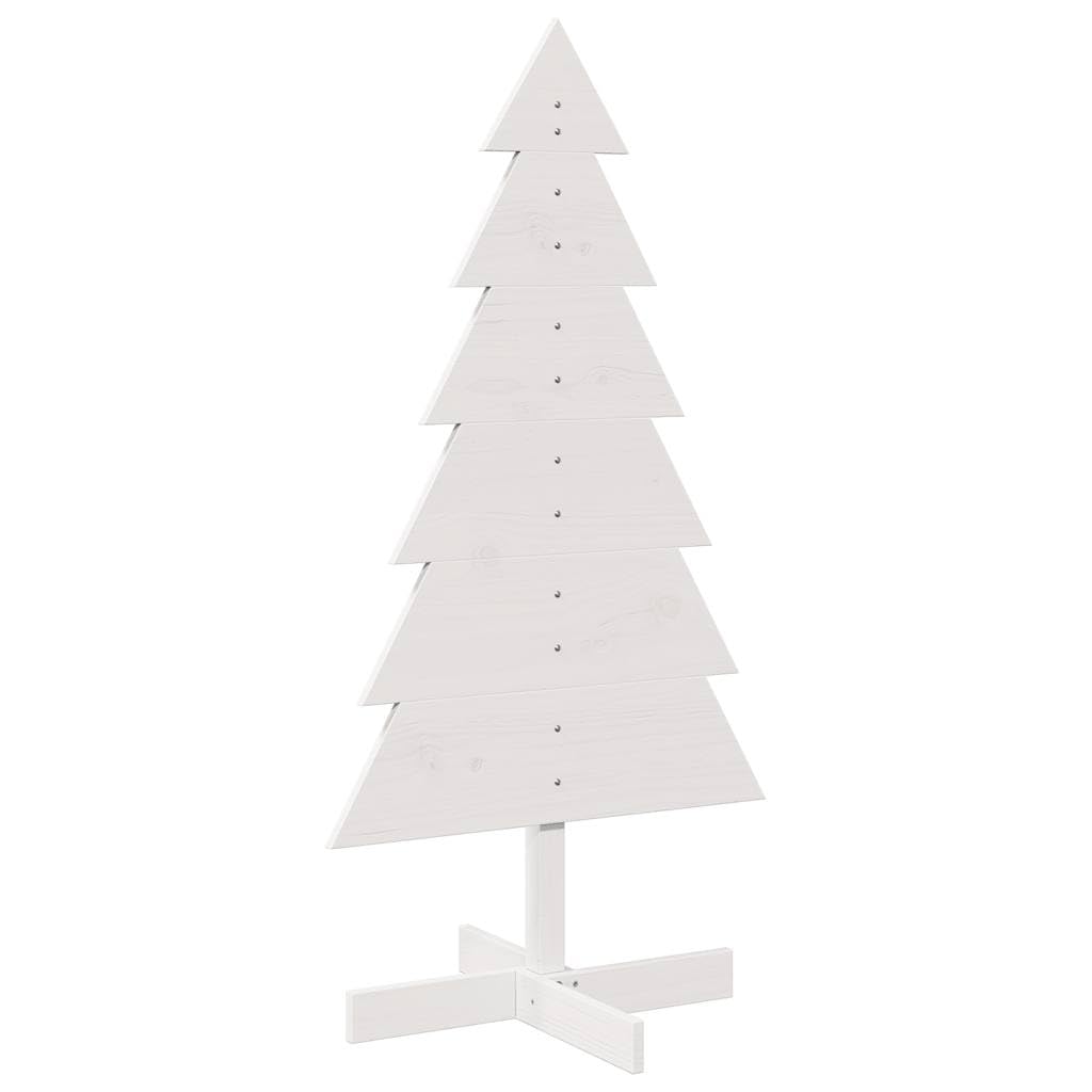 Tidyard Árbol de Navidad de madera para decoración blanca 120 cm pino macizo, árbol de Navidad, árbol de Navidad, montaje rápido para hogar, oficina, fiesta, decoración