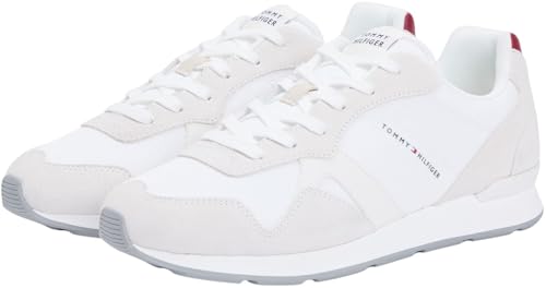 Tommy Hilfiger Herren Runner Sneaker Maxlite Mix zum Schnüren, Weiß (White), 43 – Ansicht 4