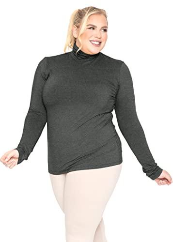 Image of Womens Turtle Neck | Long Sleeve and Sleeveless Top | Plus Size XL-7X | Tops Women White Turtleneck Women