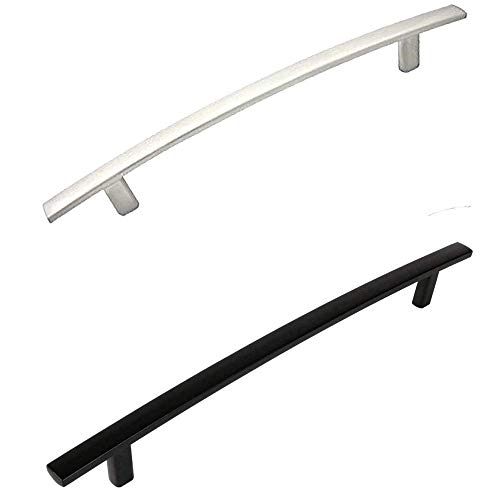 Aviano Hardware | 10 Pack Modern Curved Arch Handle | Cabinet,Drawer & Furniture Hardware | Kitchen Cupboard Door, Bedroom Dresser Drawer, Wardrobe and Office Furniture (Satin Nickel, 10-5/16")
