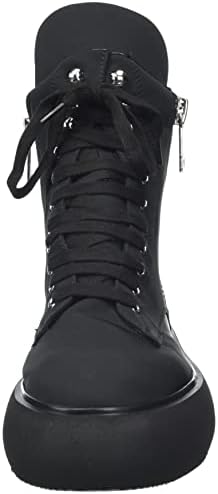 DKNY Women's Essential High Top Slip on Wedge Sneaker, Black, 8.5 | Image 1