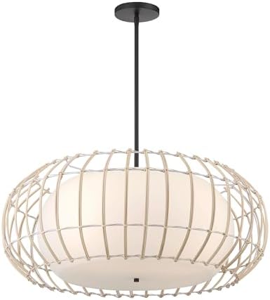 Minka Lavery 1106-66A Watermill Pendant, 4-Light, 400 Total Watts, 28-in H x 11-in W, Coal Black