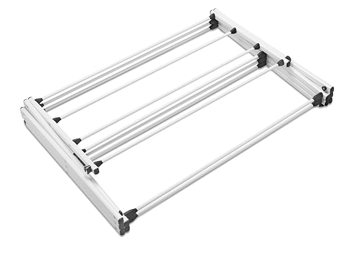 Whitmor Expandable Clothes Drying Rack: 3 Tier Laundry Drying Rack, Collapsible Drying Rack Clothing, Portable Space Saving Clothing Rack for Indoor Outdoor, 35.5" L x 14.50" W x 45.2" H, White - Image 6