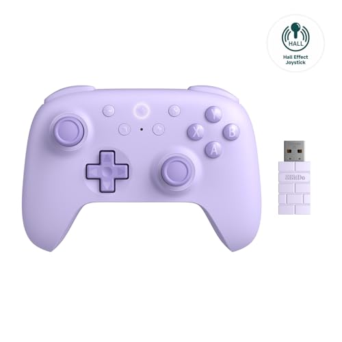 8Bitdo Ultimate C 2.4g Wireless Controller for Windows PC, Android, Steam Deck and Raspberry Pi, 25 Hours of Play with 2 Hours Charging Time (Purple)