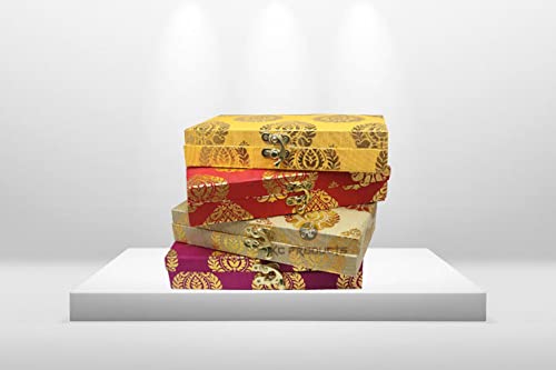kc products Decorative Shagun Cash Box for Gift Jewellery Money Wedding Gift Envelop ASSORTED COLOR (SET OF 5)-image-35