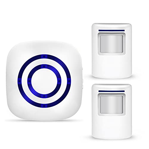 Maizoon Sensor de Movimiento Humano de Alarma de Seguridad inalámbrica de Bienvenida DoorBell antirrobo de protección de Seguridad con 2 Receptor de Enchufe y 1 Detector PIR