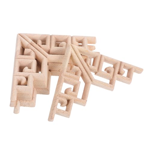 TOYANDONA Appliques Sculptées en Bois Massif Style Européen 4pcs Décoratives pour Portes et...