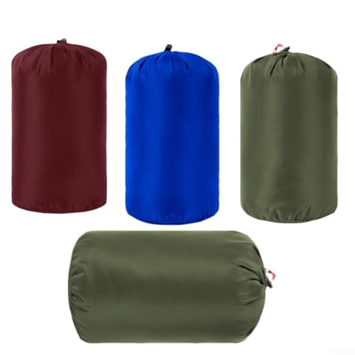 Saco de dormir de compresión, bolsa de almacenamiento con cordón, para guardar chaquetas de plumón, sacos de dormir y ropa interior (5 L, 4 unidades)