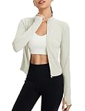 baleaf Women's SPF Sun Shirts UV Protection UPF 50+ Full Zip Jacket Lightweight Quick Dry Long Sleeve Clothing Raw Linen XS