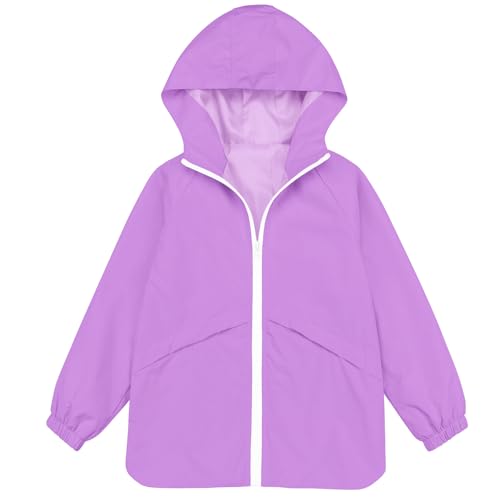 Image of MODAFANS Boys Girls Rain Jacket Waterproof lined Hooded RainCoats Windbreaker