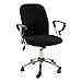 MOVKZACV Housse de chaise de bureau universelle rotative style moderne simple extensible lavable haut dossier grande taille (chaise non incluse) (Noir)