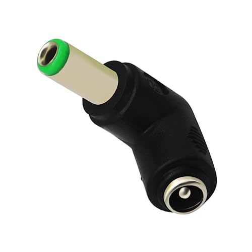 Conector DC 6.3mm ángulo 90° macho a hembra 5.5x2.1mm miniatura 2