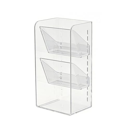 PAVSTINE バスルームミラーキャビネット用 収納ボックス 整理収納 2段・斜め挿しタイプ (クリア)