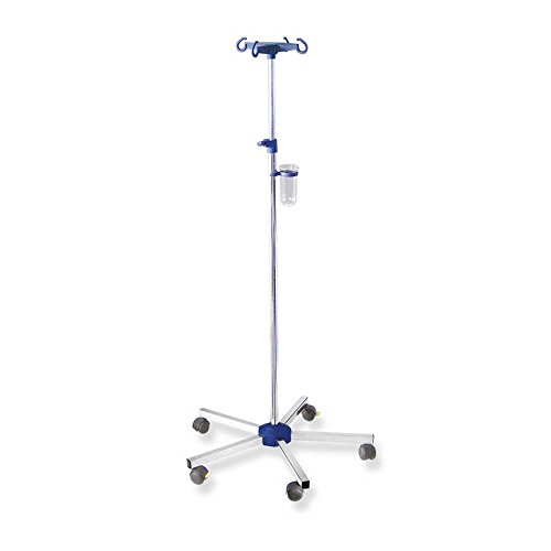 Soporte para suero regulable en altura con 4 ganchos y 5 ruedas Megro Ratiomed