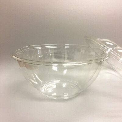 32 oz Clear Plastic Salad Bowl Base+Lid Combo 150 Count
