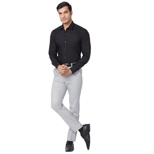 Image of Park Avenue Men's Neo Fit Structure Pattern Polyester Blend Flat Front Formal Regular Fit Trouser