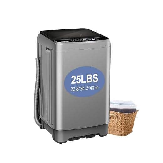 Portable Washing Machine, 25Lbs Capacity Portable Washer with Drain Pump, Full-Automatic Washer with 10 Programs & 8 Water Levels for Apartment, Dorms, Home, Grey