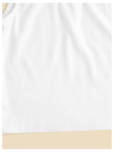 Image of Milumia Girl's 2 Pack Rib Knitted Tank Top Scoop Neck Sleeveless Basic Tops Black and White 12 Years