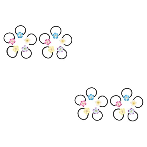 Lot de 2 élastiques à cheveux motif floral pour femme accessoire de plage tendance