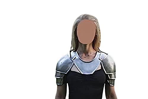 NauticalMart Pair of Pauldrons & Gorget - LARP Pauldrons - Cosplay Shoulders - Female Pauldrons - Fantasy Armor