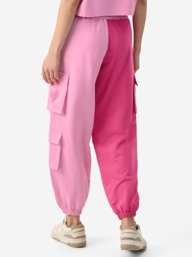 Image of The Souled Store in A Heart Beat Women and Girls Pink Graphic Printed Regular Fit Joggers