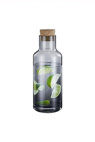 blomus Wasserkaraffe -HYDRA- | Glaskaraffe 1 Liter mit Korkdeckel...