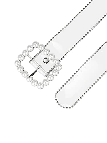 Allegra K Womens Clear Waist Belts for Jeans Transparent Belts Square Buckle2