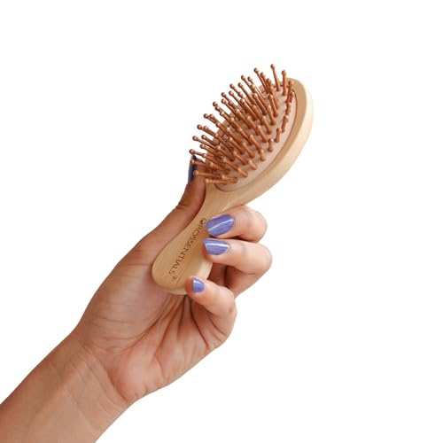 Image of Mini Travel Size Hair Brush for Women /Men /Kids,Small Pocket Paddle Bamboo Brush for Detangling Wet and Dry All Hair Types