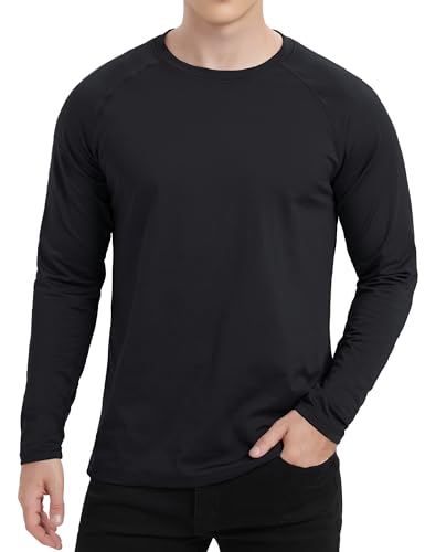 Cavva Mens Thermal Long Sleeve Shirts Fleece Lined Base Layers Warm Undershirt Crew Neck Athletic Workout Tops