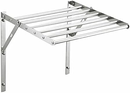 Tendedero plegable de acero inoxidable resistente para colgar en la pared, ajustable, ahorro de espacio para uso en interiores o exteriores, 60 cm