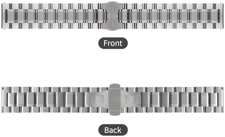 TStrap Metall Uhrenarmband Edelstahl - Schwarz Armband für Herren und Damen Schnellverschluss - Ersatzarmband für Smartw