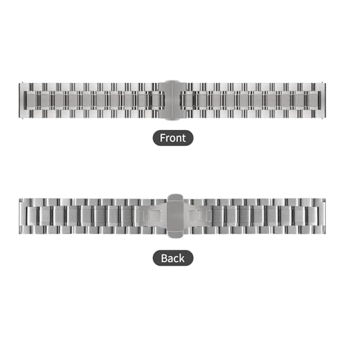 TStrap Metal Watch Strap 20mm – Black Quick Release Watch Bands for Men Women - Solid Stainless Steel Smart Watch Bracelet Replacement Polished -12mm ... 20mm 22mm 24mm