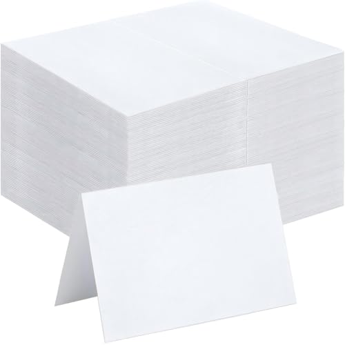 150 Pcs 2 * 3.5 Inch White Place Cards for Wedding, Tent Style Blank Table Cards for Buffet, Dinner, Parties, Business Events - Heavyweight Cardstock, Perfect for Calligraphy & All Pens