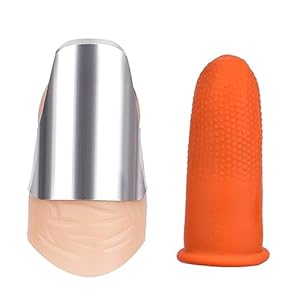 Milageto 2 Stuks Tuin Siliconen Duim Mes Gereedschap, Separator Duim Vinger Snijder met Vinger Mouw, Plukken Duim Vinger mes, Tuinieren Geschenken