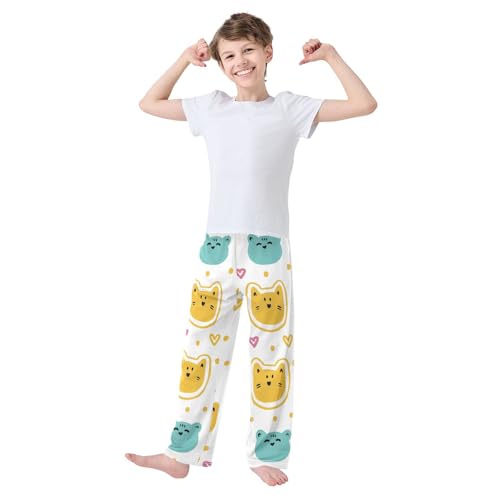 Boys' Pants Animal Funny Colorful Cats Long Bottoms Jogger Pants Elastic Waist Trousers with Pockets S-XL2