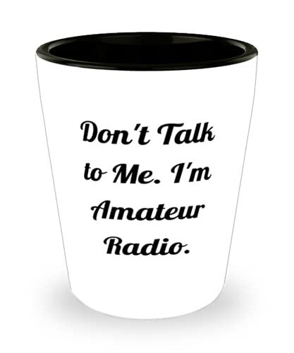 Vaso de chupito Amateur Radio de cerámica 1.5 oz miniatura 1