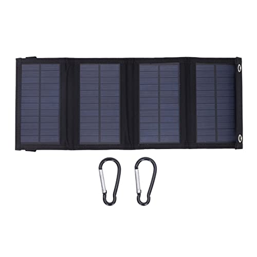 Foldable Solar Charger Board, 10W 5V Folding Solar Panel Solar Panel Charger with 5V 2A USB Output for Phone Tablet, Camping Hiking, Power Supplies (Black)
